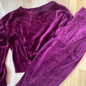 Wild Fable burgundy velour set